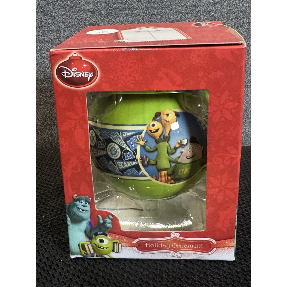 RARE Disney Pixar MONSTERS INC Mike Wazowski & Sully Christmas Ornament In‎ Box